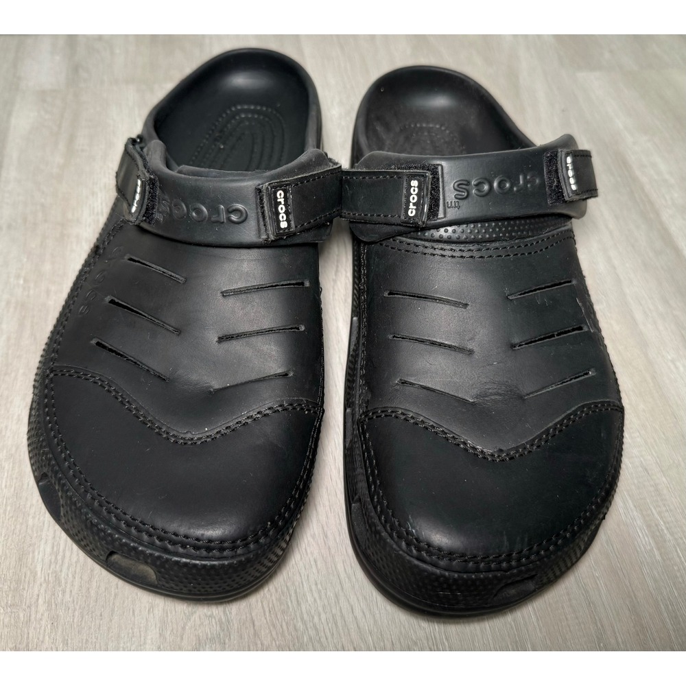 Crocs Yukon Mesa‎ Clogs Men Size 10 Black Good Condition Adjustable Heel Strap
